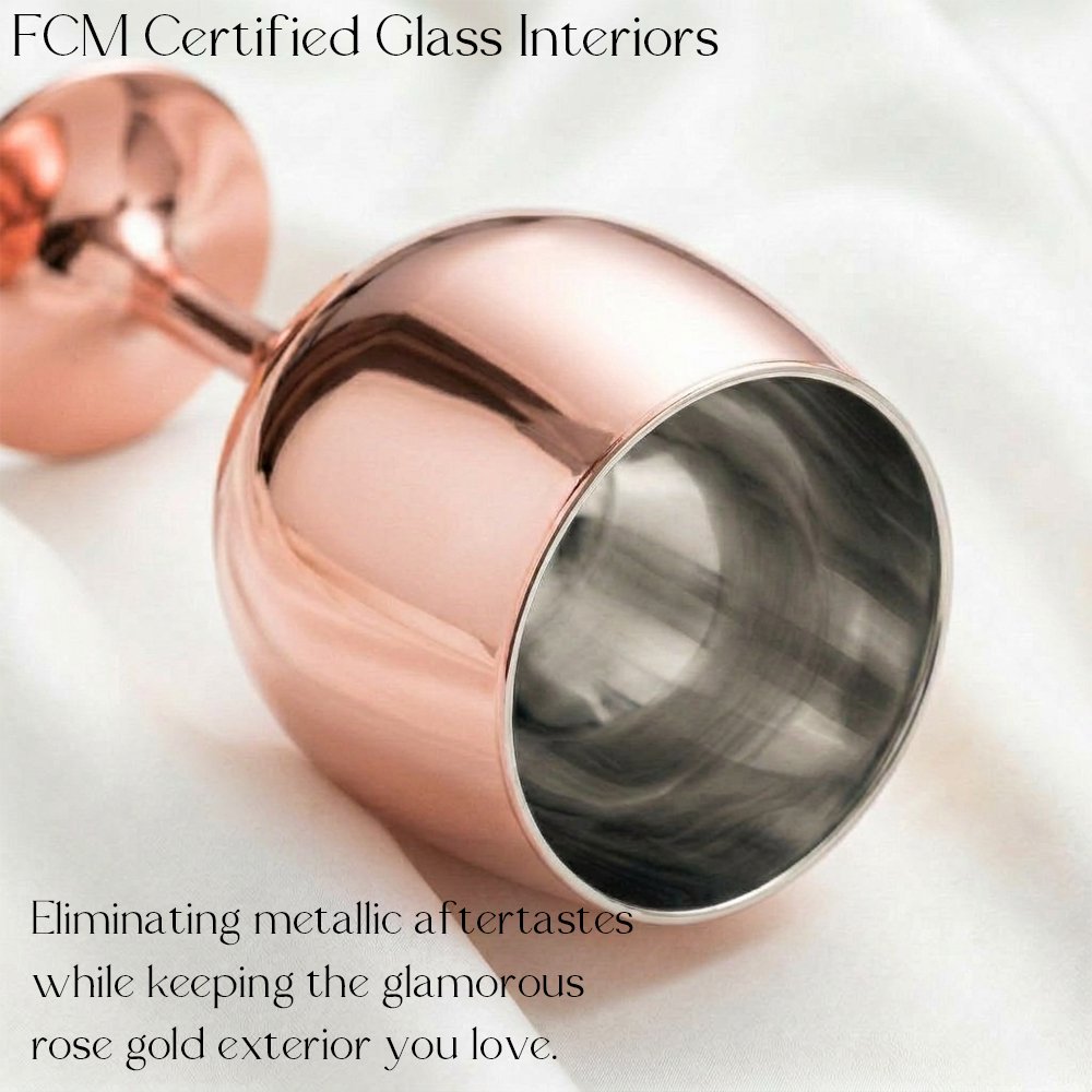 Cretfine Electroplated Metal Series Wine Glasses - Rose Gold - Image 5