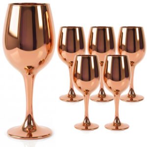Cretfine Electroplated Metal Series Wine Glasses - Rose Gold