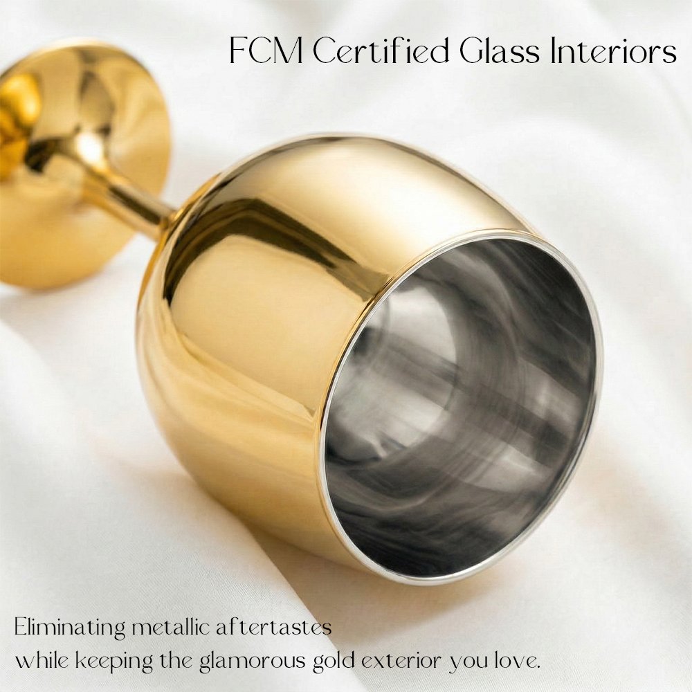 Cretfine Electroplated Metal Series Wine Glasses - Gold - Image 5