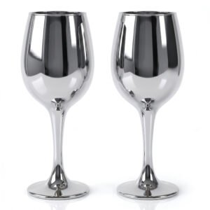 Cretfine Electroplated Metal Series Wine Glasses - Silver