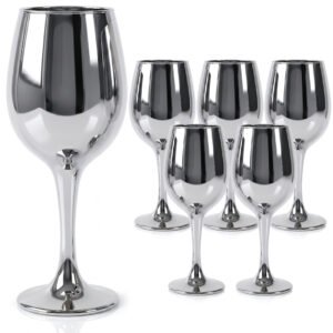 Cretfine Electroplated Metal Series Wine Glasses - Silver
