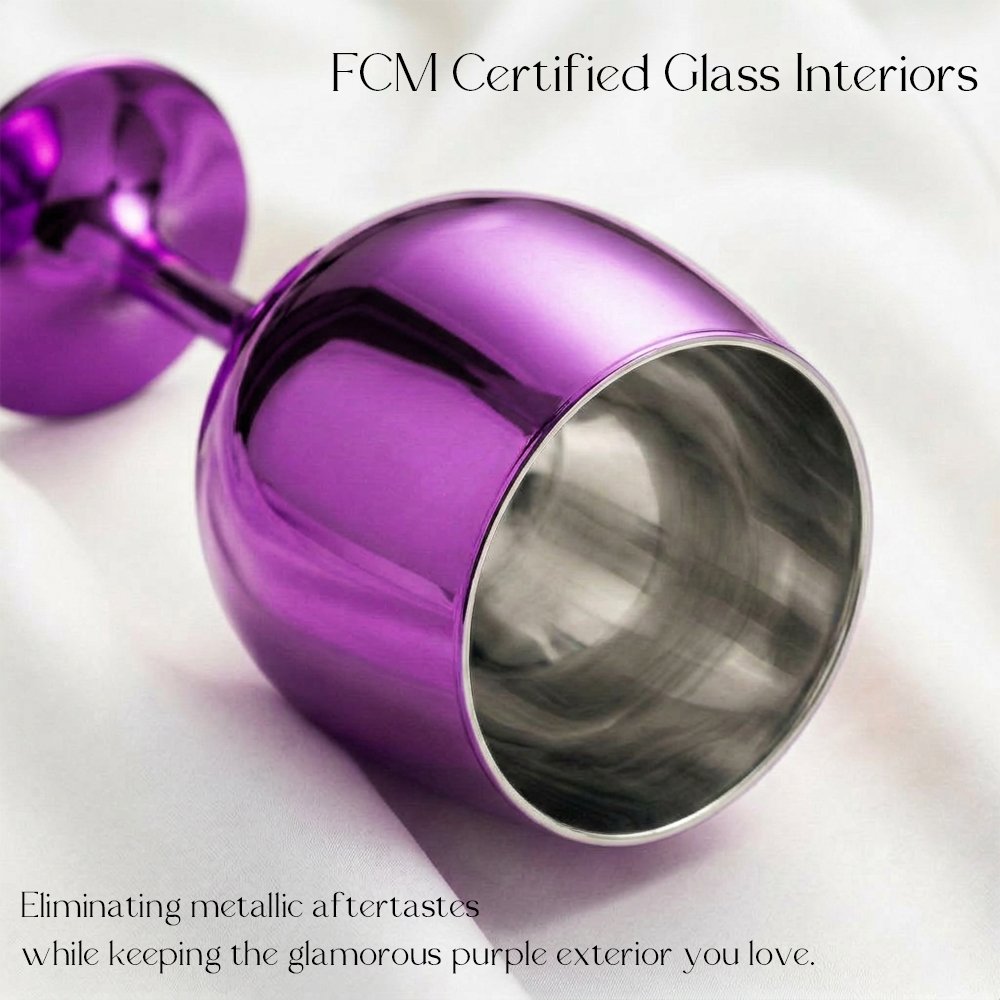 Cretfine Electroplated Metal Series Wine Glasses – Purple - Image 5