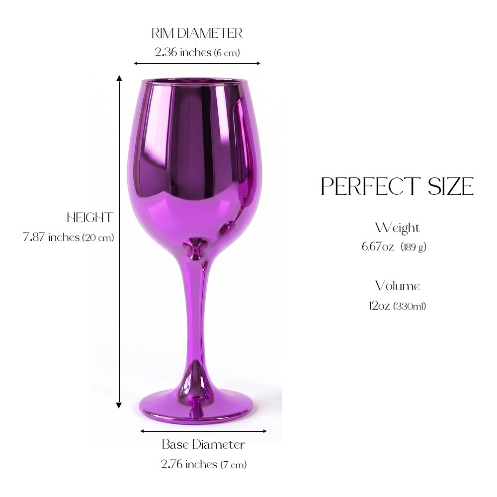 Cretfine Electroplated Metal Series Wine Glasses – Purple - Image 2