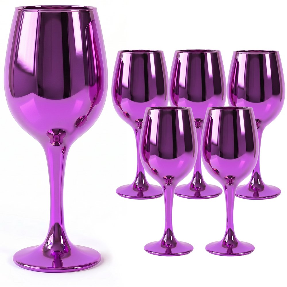 Cretfine Electroplated Metal Series Wine Glasses – Purple