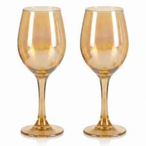 Cretfine Aura Series Wine Glasses - Amber Gold