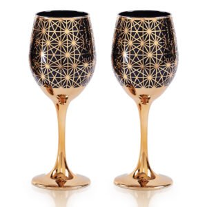 Cretfine Gold Lux Series Wine Glasses - Black