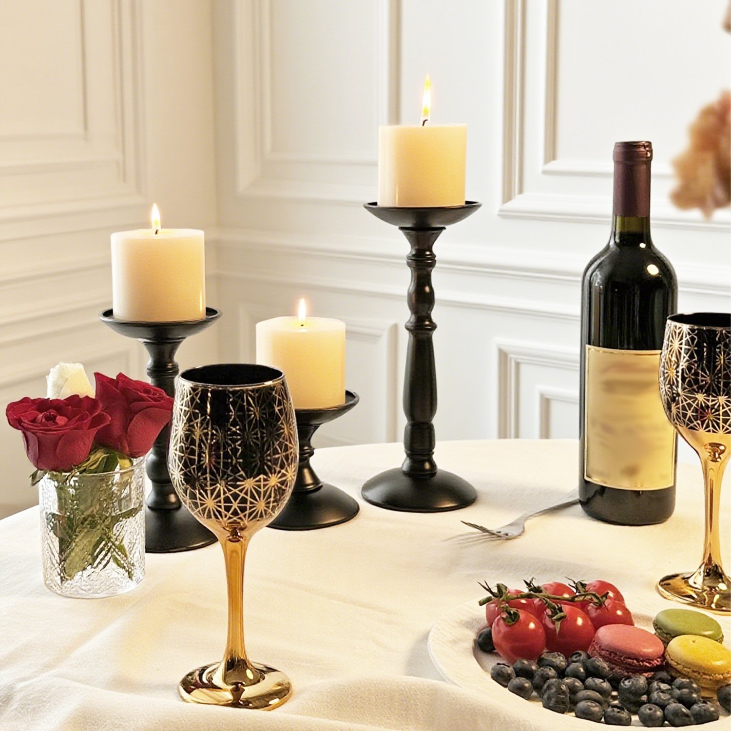 Cretfine Gold Lux Series Wine Glasses - Black - Image 2