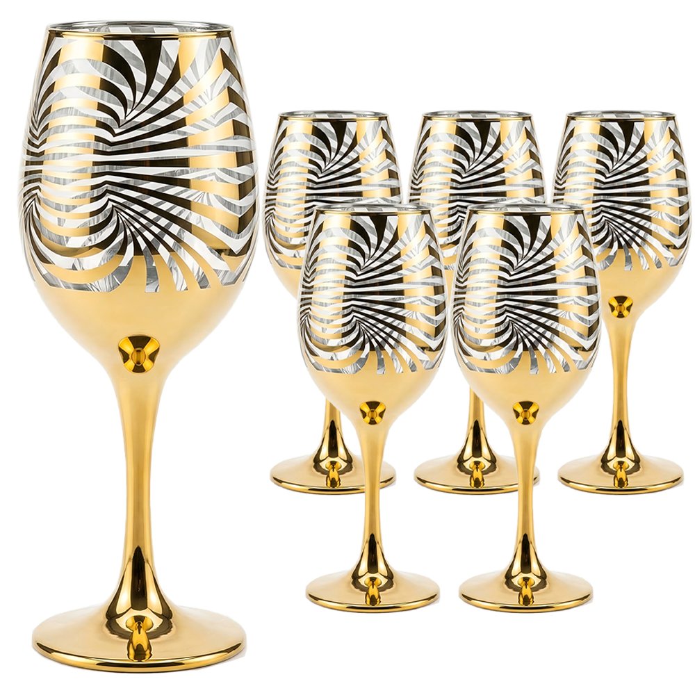 Cretfine Gold Lux Series Wine Glasses – Transparent