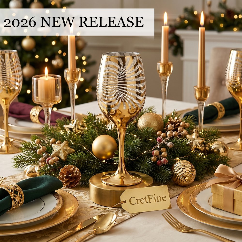 Cretfine Gold Lux Series Wine Glasses – Transparent - Image 3