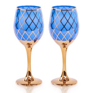 Cretfine Gold Lux Series Wine Glasses - Blue