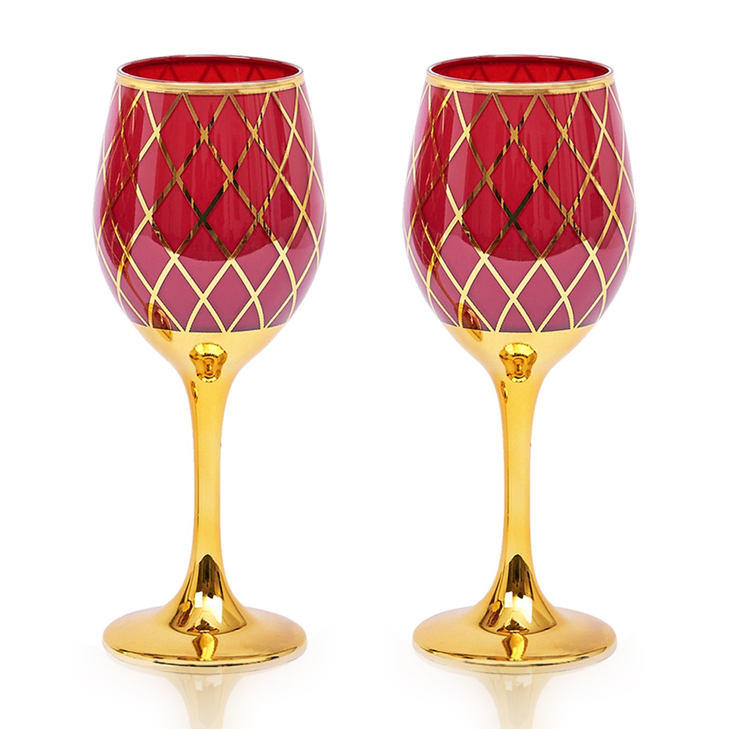 Cretfine Gold Lux Series Wine Glasses - Red