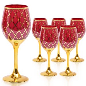 Cretfine Gold Lux Series Wine Glasses - Red