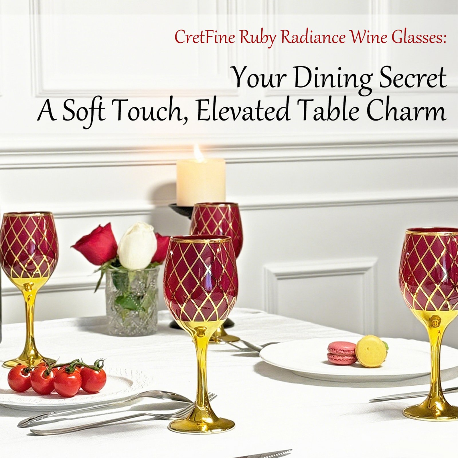 Cretfine Gold Lux Series Wine Glasses - Red - Image 3