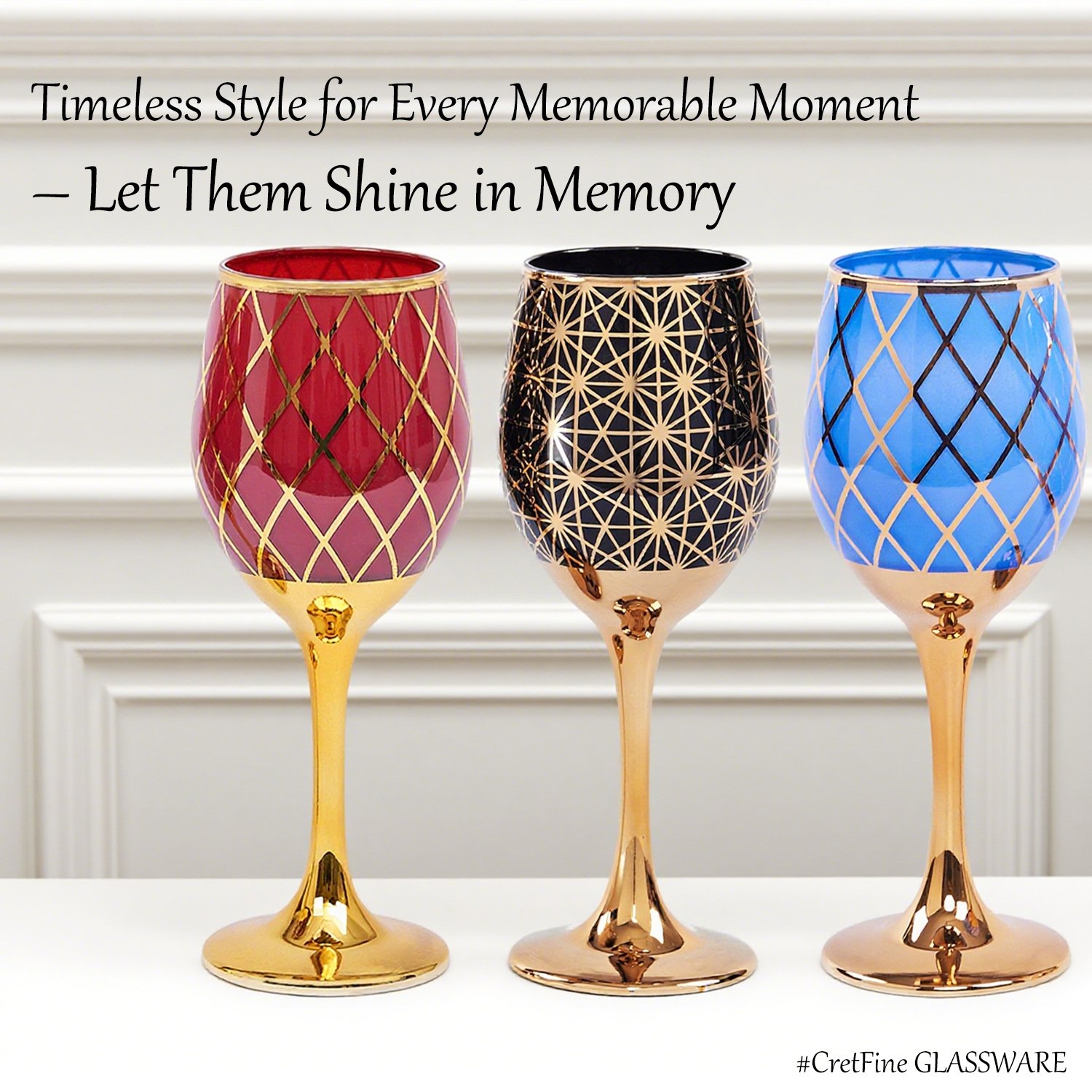 Cretfine Gold Lux Series Wine Glasses - Red - Image 5
