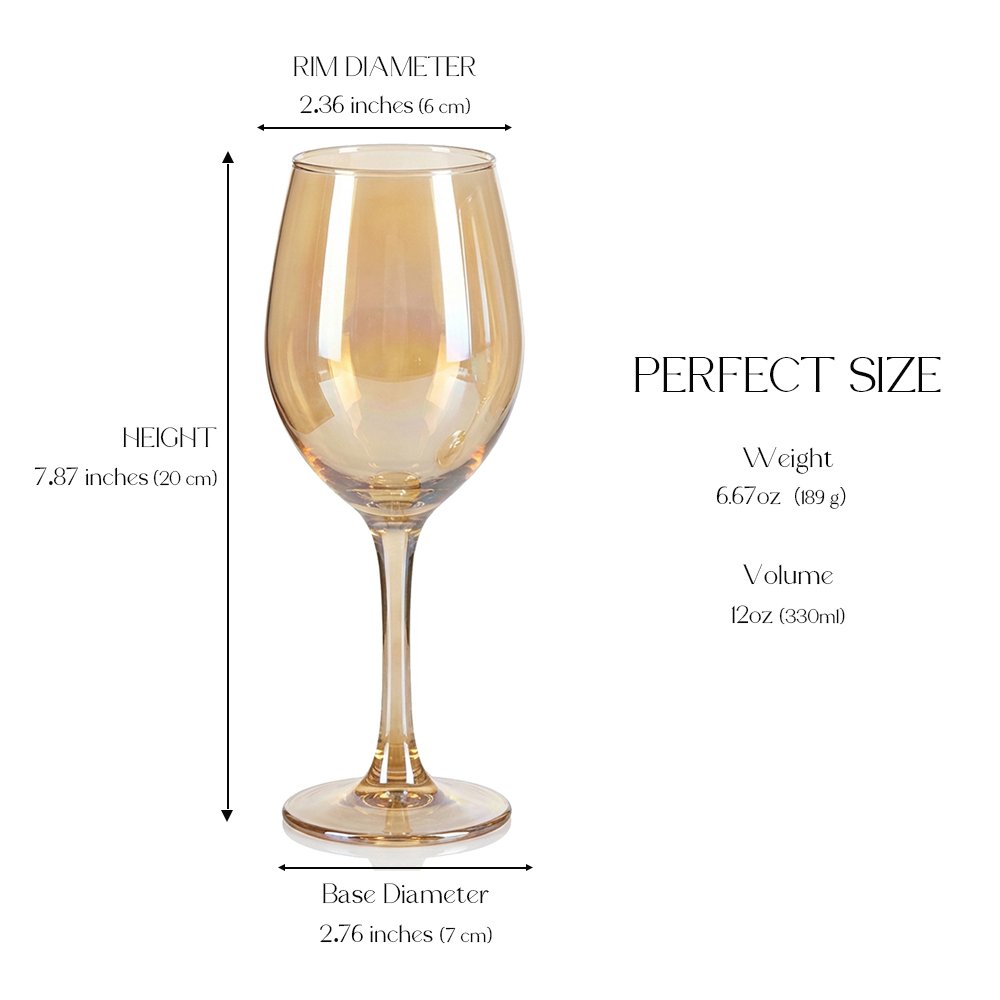 Cretfine Aura Series Wine Glasses - Amber Gold - Image 2