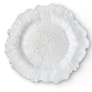 Reusable Plastic Coral Charger Plates 13 inch - Set of 6