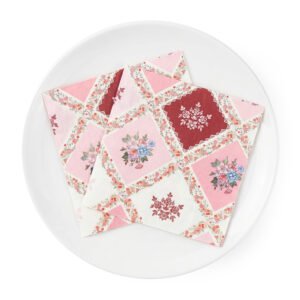 Vintage Floral Patchwork Printed Paper Napkins, 20 Count