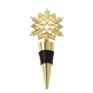 Alloy Snowflake Decorative Wine Stopper - Gold/Silver
