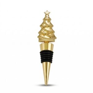 Shiny Christmas Tree Alloy Wine Stopper - Silver/Gold