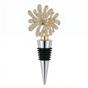 Gold & Clear Crystal Firework Flower Decorative Wine Stopper
