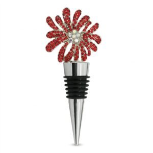 Red Crystal Firework Flower Decorative Wine Stopper