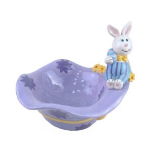 Handcrafted Easter Bunny Ceramic Candy Bowl