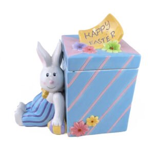 Handcrafted Easter Bunny Ceramic Cookie Jar