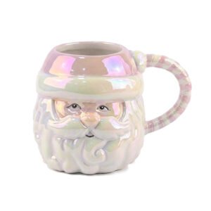 Handcrafted Iridescent Santa Claus 3D Ceramic Mug