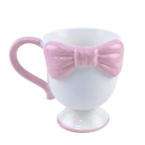 Handcrafted Pink Bow Ceramic Ice Cream & Dessert Cup