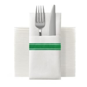 Disposable Striped Trim Dinner Napkin - Multi Colors Available (50ct)