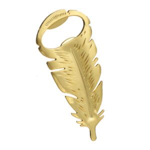 Gold Feather Shaped Beer Bottle Opener