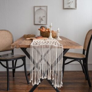 Handwoven Macrame Cotton Rope Table Runner