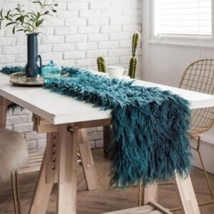 Shaggy Faux Fur Table Runner
