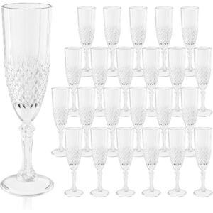 Hard Plastic Champagne Flutes 7 oz - Set of 24