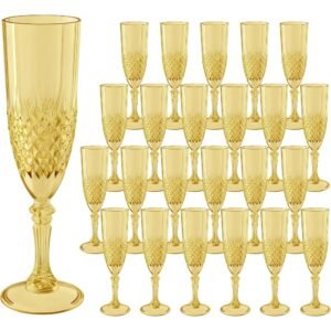 Hard Plastic Champagne Flutes 7 oz - Set of 24