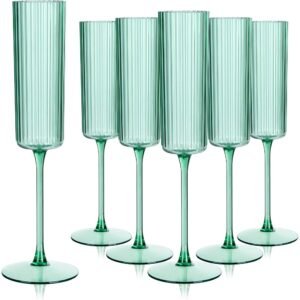 Vintage Ribbed Plastic Champagne Flutes 6 oz - Set of 24