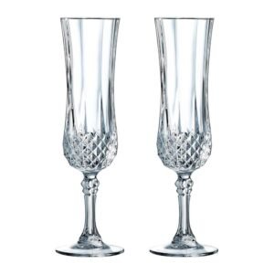 Diamond-Cut Champagne Flutes 140ml