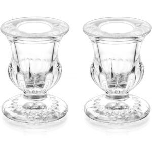 Glass Taper Candle Holder 2PCS