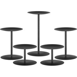 Metal Pillar Candle Holder 5PCS BLACK