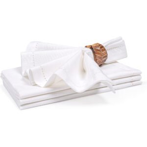Hemstitched Linen-Cotton Dinner Napkin - Set of 4