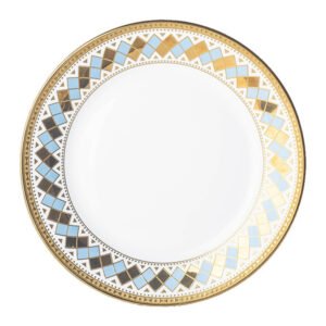 Blue Harlequin Gold Rim Dinner Plate
