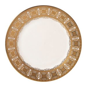 Gold Filigree Dot Dinner Plate