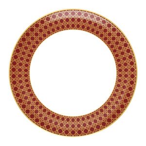 Gold Grid Moonlight Dinner Plate