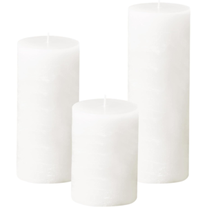 Rustic Pillar Candle Assorted-3PCS WHITE