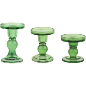 Glass Candlestick Holder-3PCS