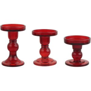 Glass Candlestick Holder-3PCS