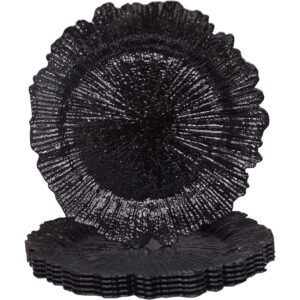 Reusable Plastic Coral Charger Plates 13 inch - Set of 6
