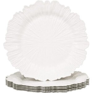 Reusable Plastic Coral Charger Plates 13 inch - Set of 6