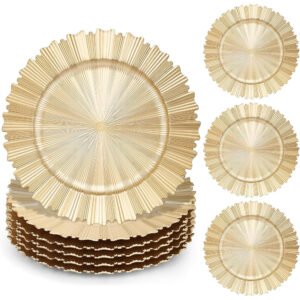 Gold Fluted Rim Charger Plate 13 inch - Set of 6