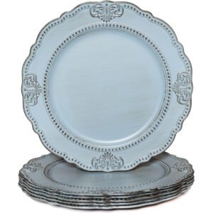 Embossed Scalloped Charger Plate 13 inch - Set of 6
